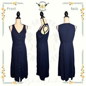 Dennis GoldSmith Sleeveless Button Down Denim Dress Women's Size 6 Cotton Blue